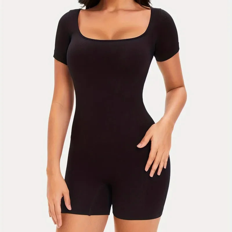 Seamless Short Sleeve Sculpting One-Piece Jumpsuit
