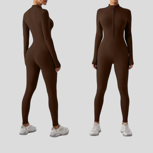 Activicci Women Fleece-Lined Zip-Up One-Piece Fitness Suit