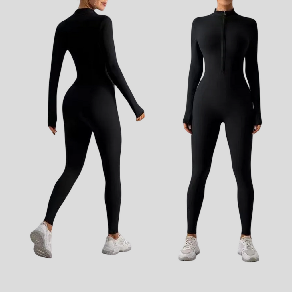 Activicci Women Fleece-Lined Zip-Up One-Piece Fitness Suit