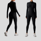 Activicci Women Fleece-Lined Zip-Up One-Piece Fitness Suit