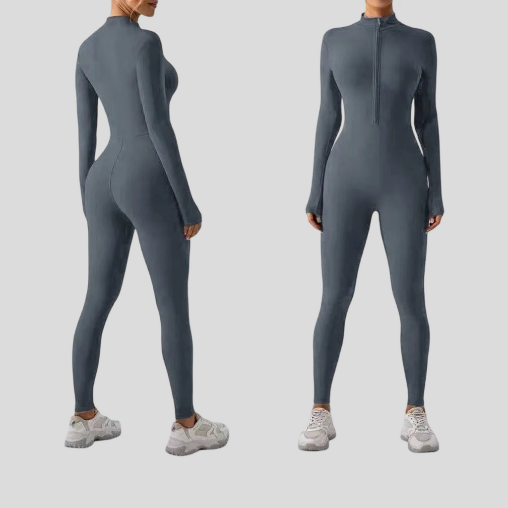 Activicci Women Fleece-Lined Zip-Up One-Piece Fitness Suit