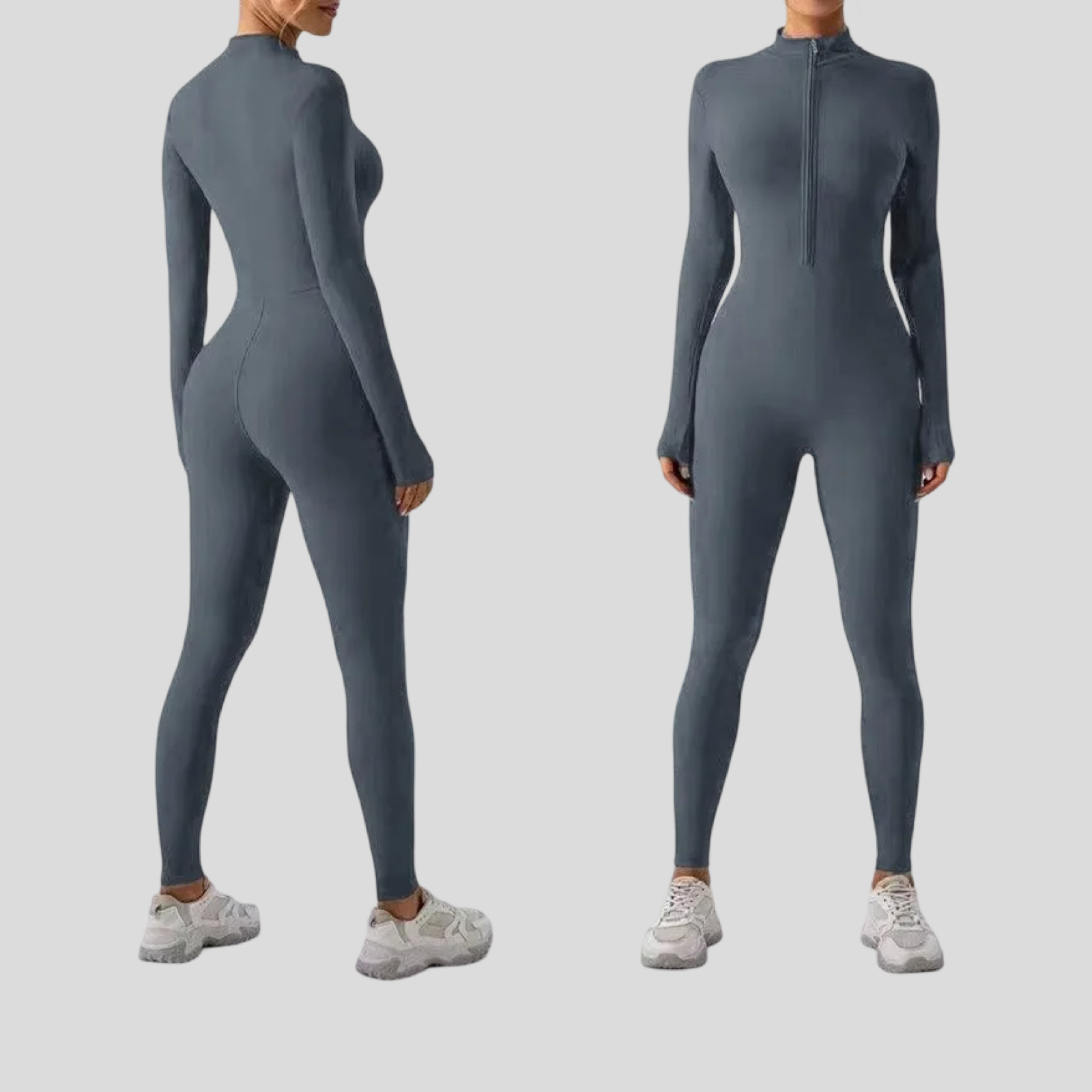 Activicci Women Fleece-Lined Zip-Up One-Piece Fitness Suit